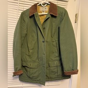 LLBean green barn jacket. Size M.